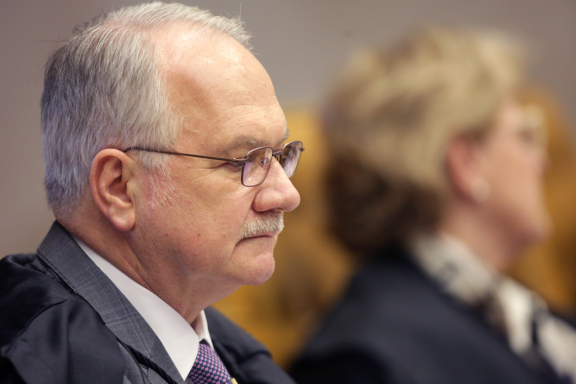 O ministro Edson Fachin durante sessão do STF