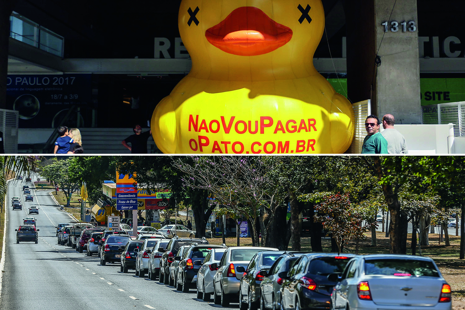 PATO E FILAS &ndash; A Fiesp protestou contra o aumento dos tributos, e os motoristas encheram o tanque antes dos reajuste