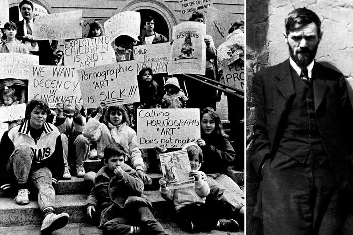(Original Caption) Cincinnati: Hundreds of anti-porn protesters gathered outside the Hamilton Co. Courthouse in protest of the Robert Mapplethorpe photo exhibition. The exhibit contains explicit homo-erotic & mado-masochistic photos.