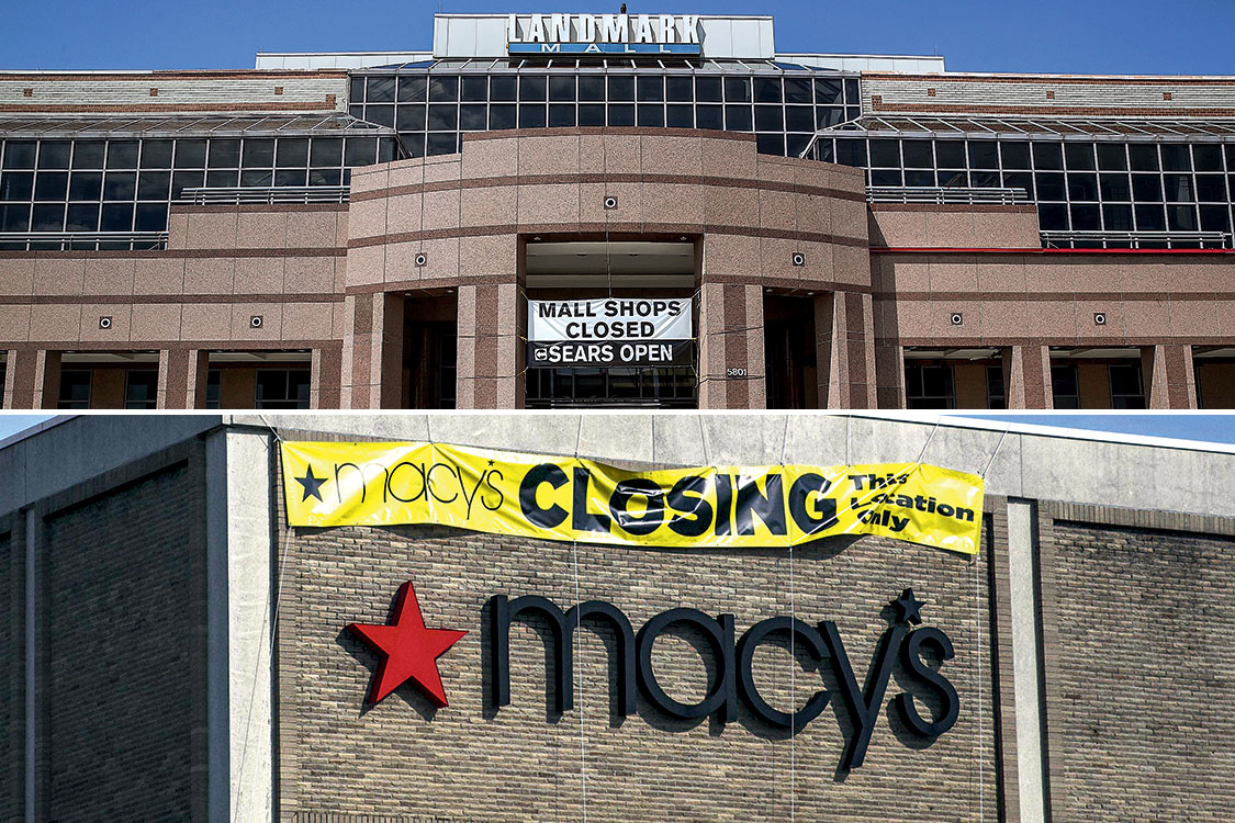 Derrocada &ndash; A rede Macy&rsquo;s (acima) decidiu fechar 100 lojas, enquanto um a cada quatro shoppings dos Estados Unidos dever&aacute; encerrar as atividades
