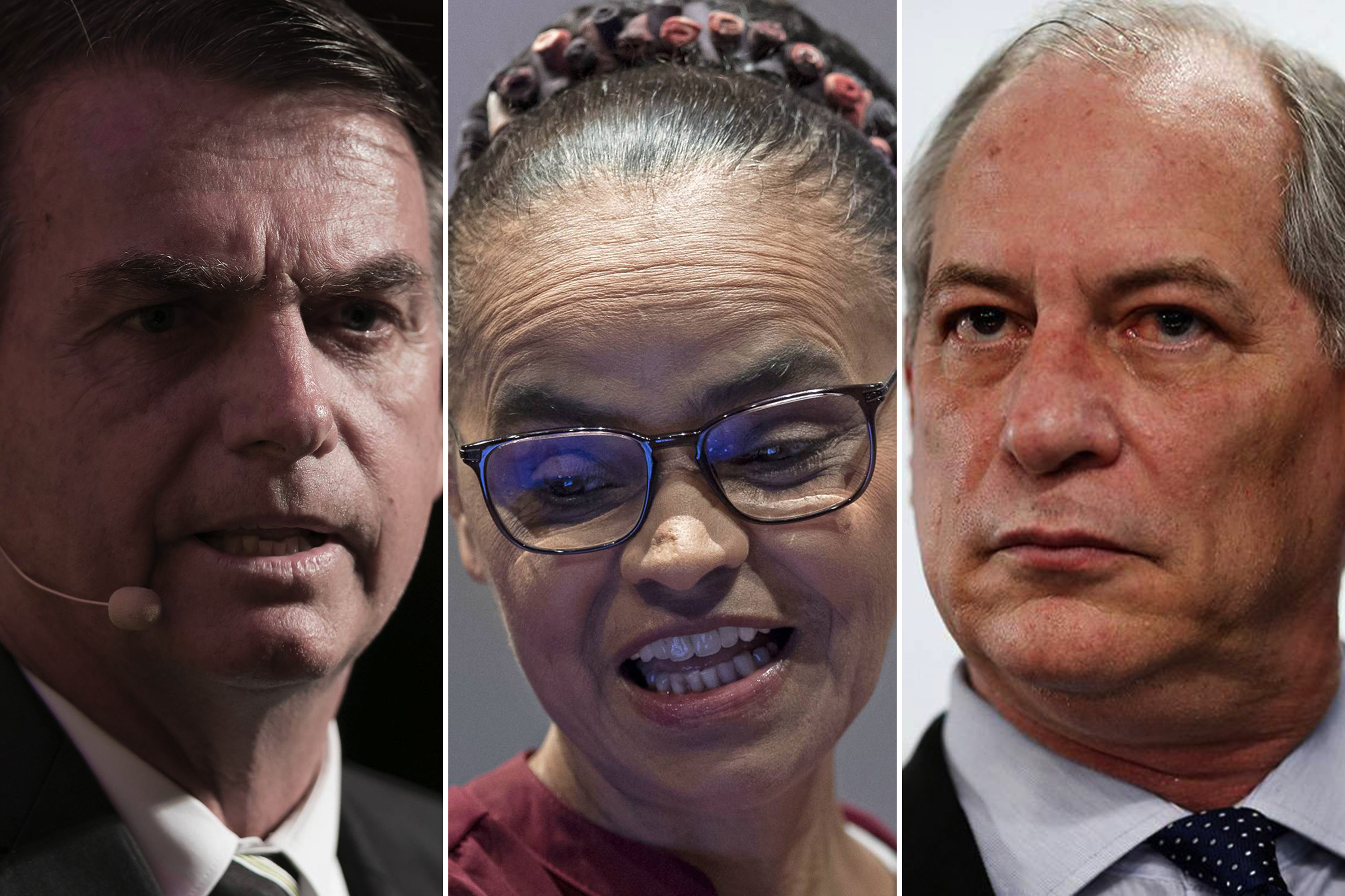 Jair Bolsonaro, Marina Silva e Ciro Gomes