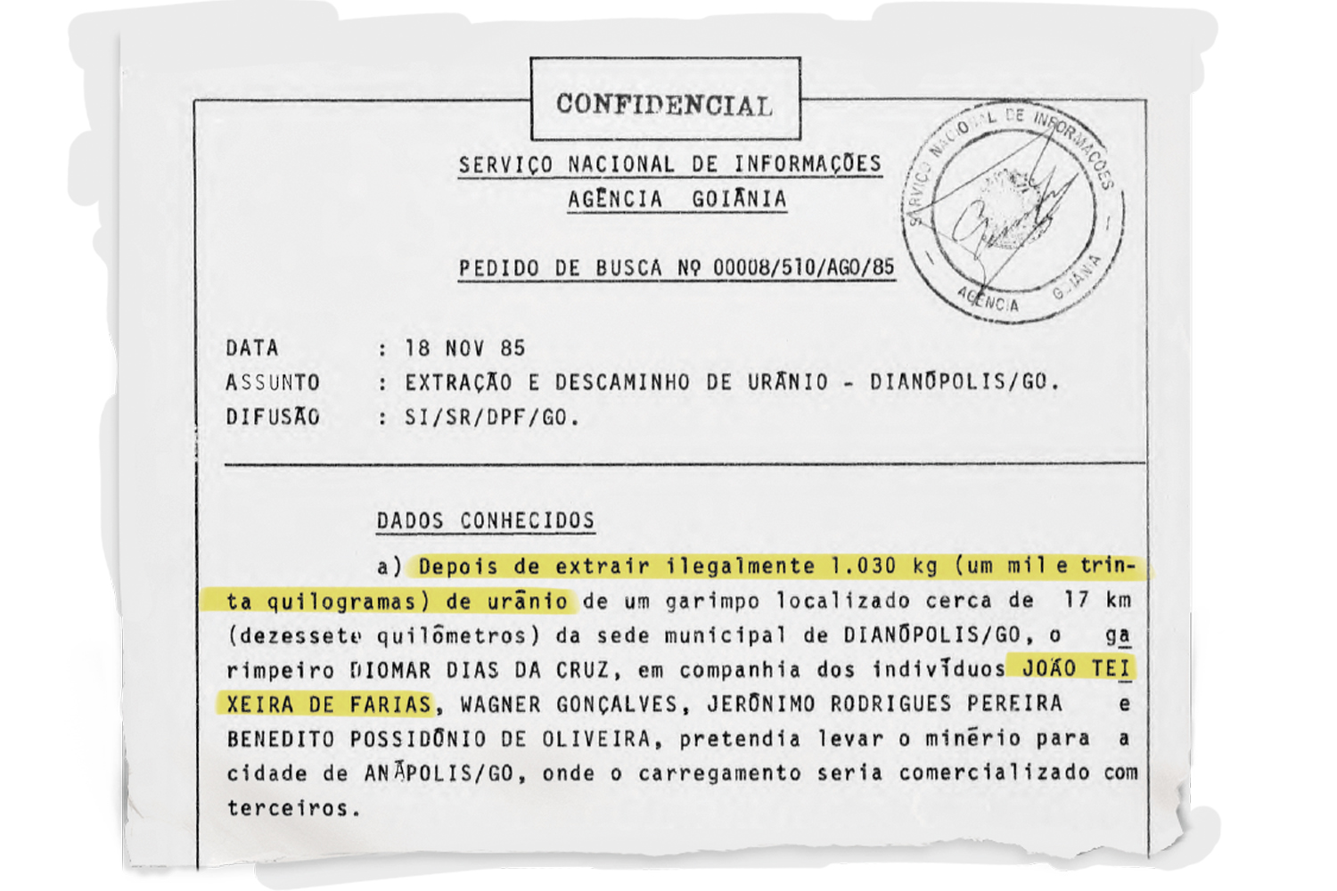 Documento Jo&atilde;o de Deus