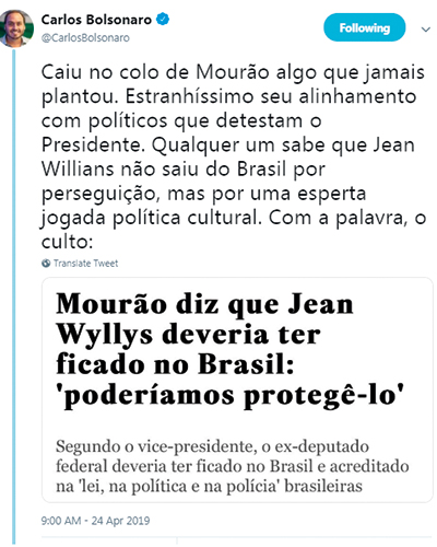 Tweets Carlos Bolsonaro