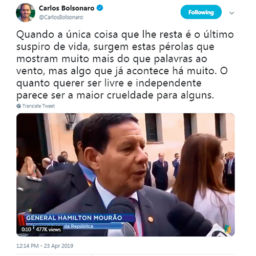 Tweets Carlos Bolsonaro