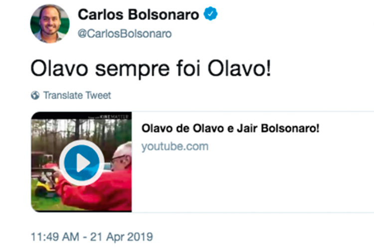 Tweets Carlos Bolsonaro
