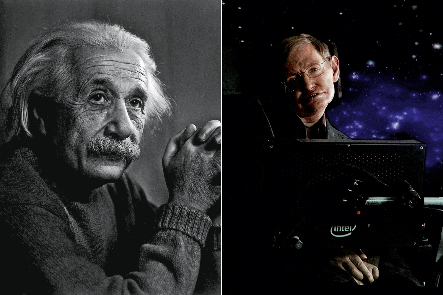 Albert Einstein e Stephen Hawking