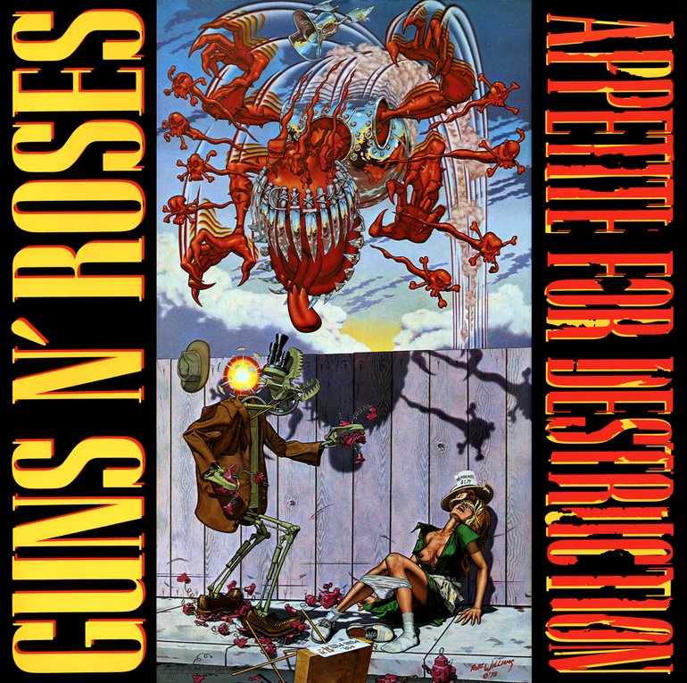 Capa do disco do Guns N&rsquo; Roses, 'Appetite For Destruction'