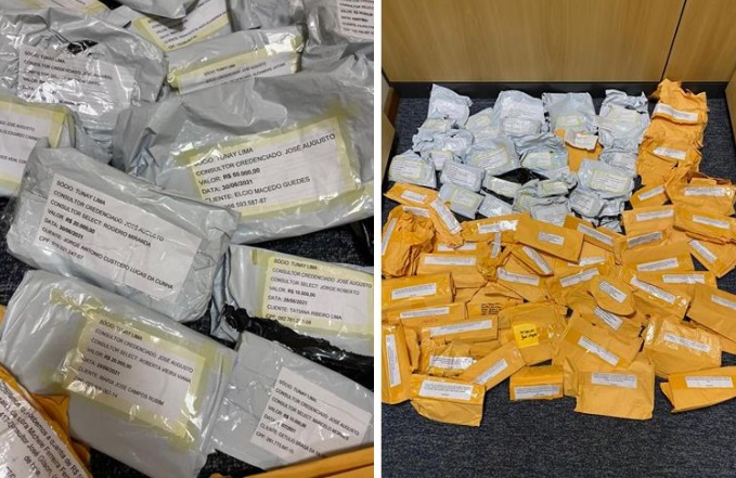 Sacos de dinheiro encontrados durante Opera&ccedil;&atilde;o Kriptos com casal Tunay e M&aacute;rcia