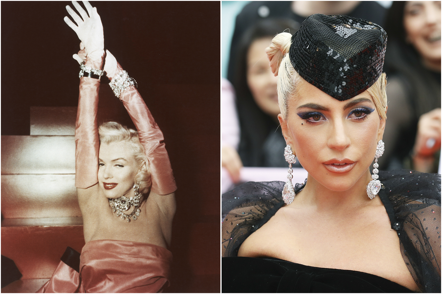 MELHORES AMIGOS - Fasc&iacute;nio: naturais em Marilyn (&agrave; esq.) e artificiais em Lady Gaga -