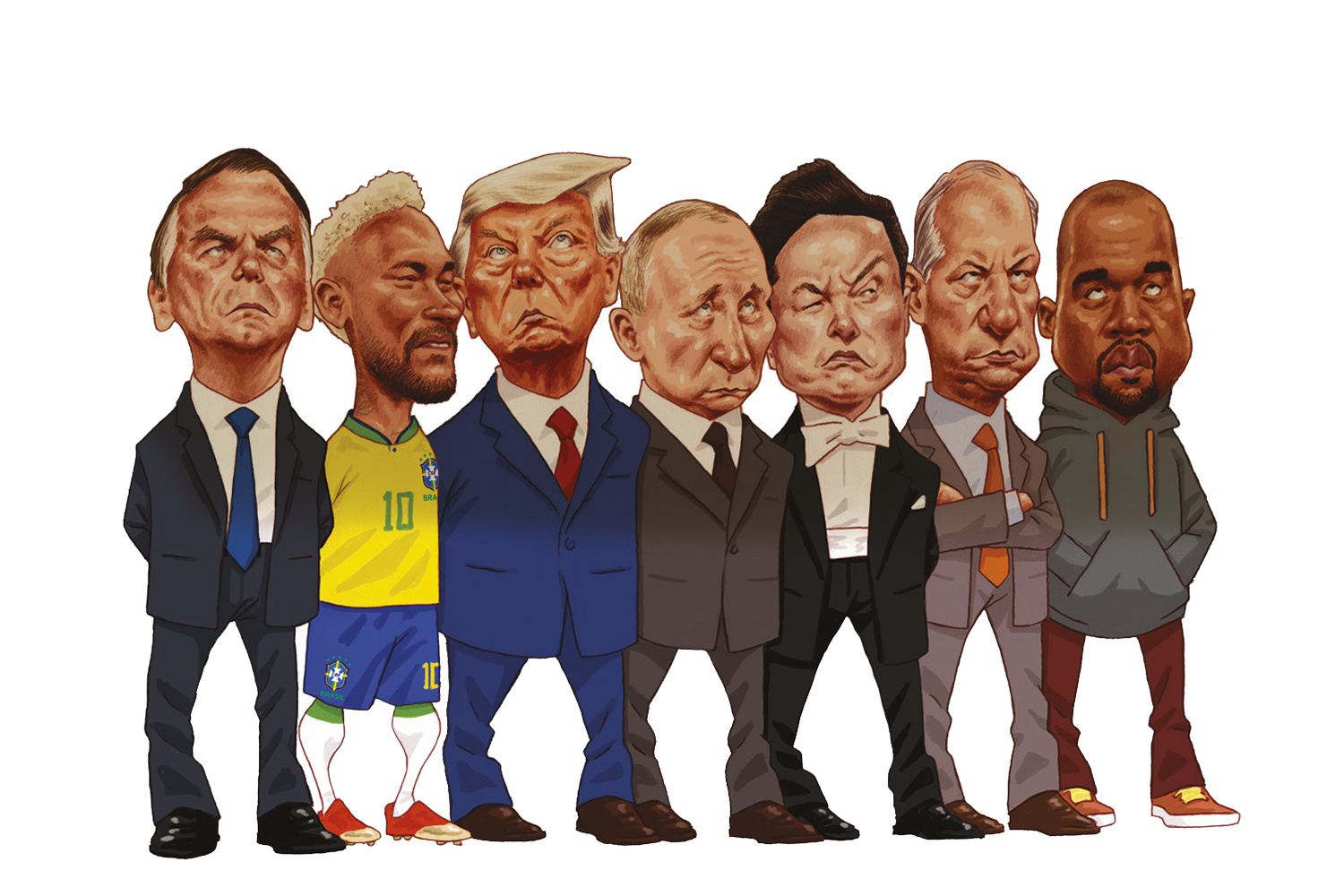 POR BAIXO - Bolsonaro, Neymar, Trump, Putin, Musk, Ciro e Kanye West -