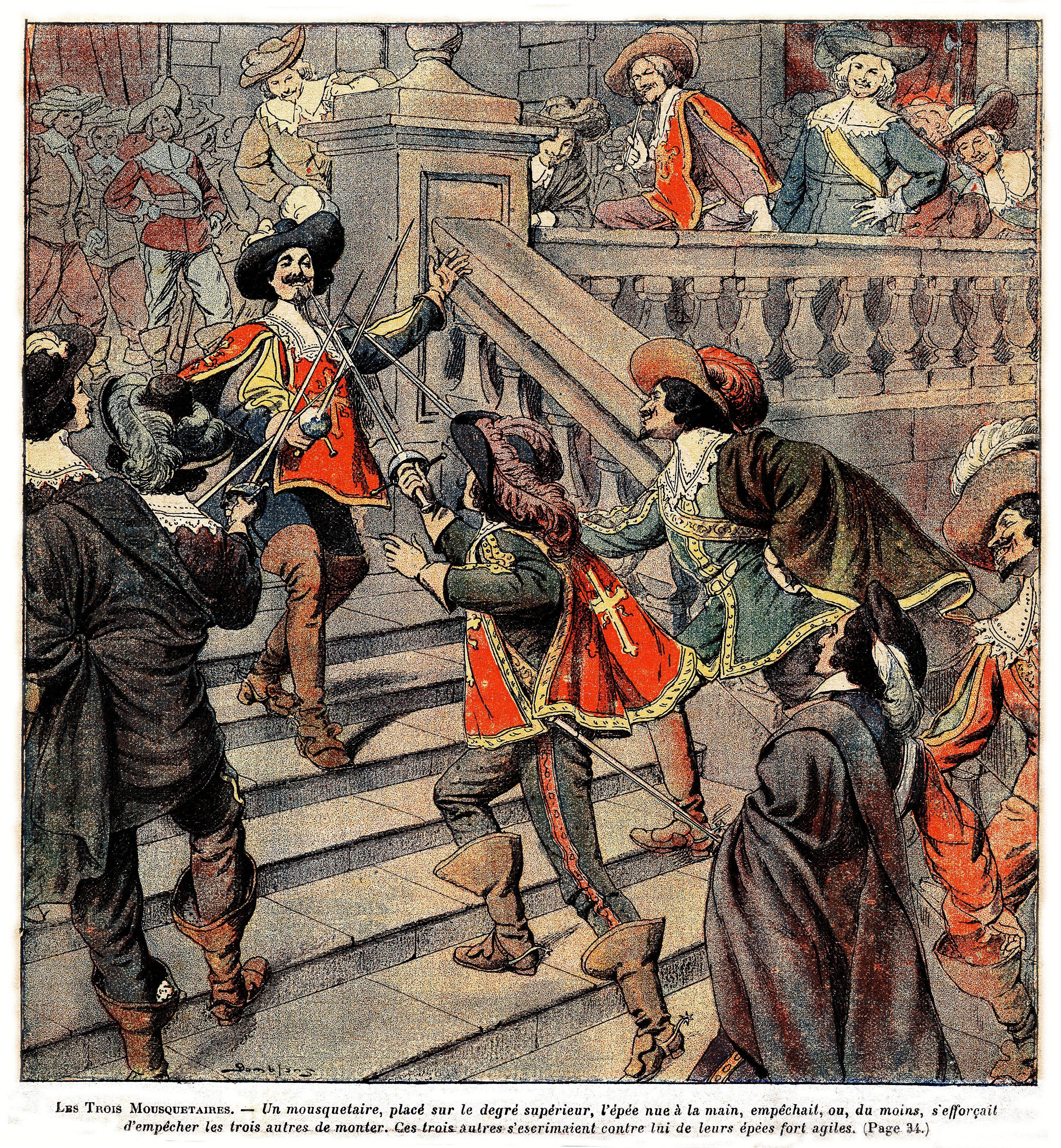 The Three Musketeers' (French: Les Trois Mousquetaires), 19th century. Alexandre Dumas. Private collection. (Photo by: Photo12/Pierre Pitrou/Universal Images Group via Getty Images)