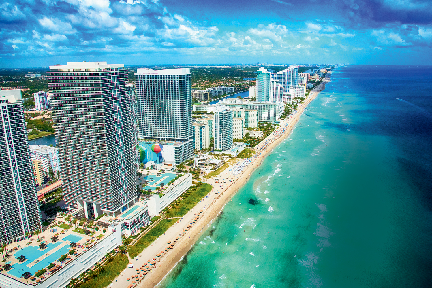 Aerial View of the South Florida Coastline