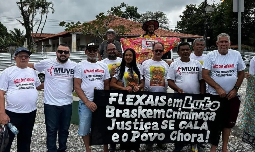 Vítimas da Braskem fazem protesto durante reunião do G20 em Maceió