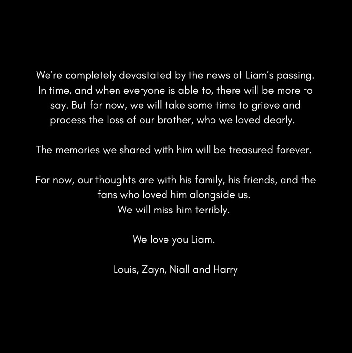 Ex-membros do One Direction lamentam a morte de Liam Payne