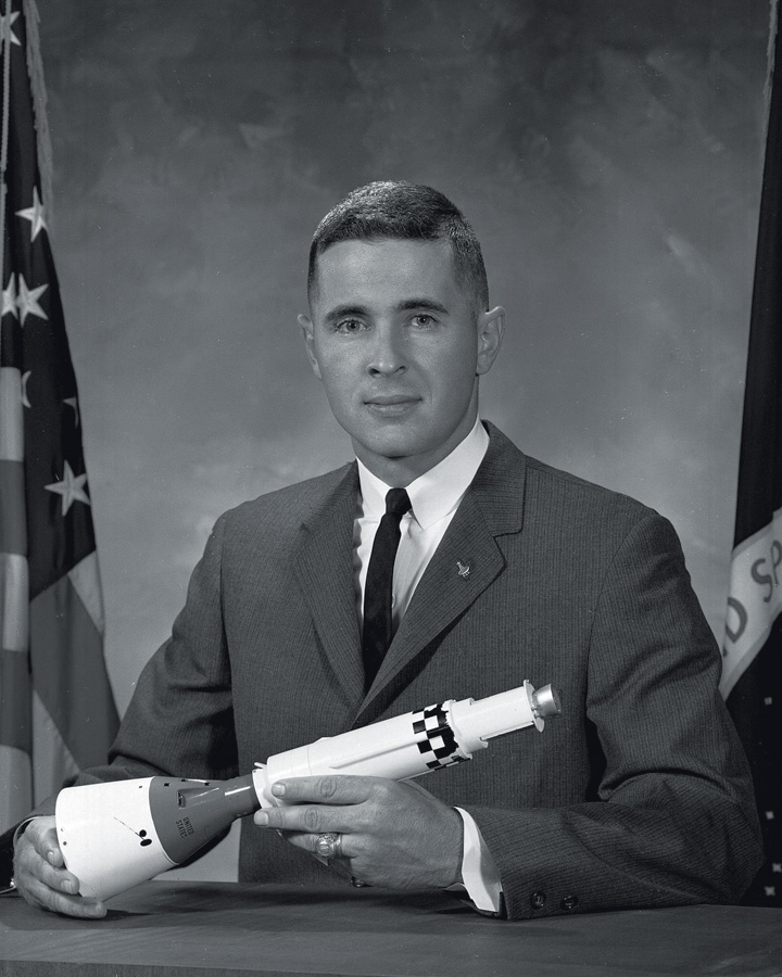 Saturn Apollo Program This is the official NASA portrait of astronaut William Anders. Anders was commissioned in the air Force after graduation from the Naval Academy and served as a fighter pilot in all-weather interception squadrons of the Air Defense Command. Later he was responsible for technical management of nuclear power reactor shielding and radiation effects programs while at the Air Force Weapons Laboratory in New Mexico. In 1964, Anders was selected by the National Aeronautics and Space Administration (NASA) as an astronaut with responsibilities for dosimetry, radiation effects and environmental controls. He was backup pilot for the Gemini XI, Apollo 11 flights, and served as lunar module (LM) pilot for Apollo 8, the first lunar orbit mission in December 1968. He has logged more than 6,000 hours flying time.