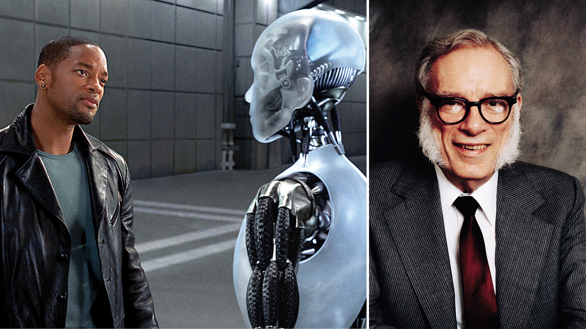 IMITA&Ccedil;&Atilde;O -&ensp;Adapta&ccedil;&atilde;o para a tela de Eu, Rob&ocirc;, cl&aacute;ssico de Asimov (&agrave; dir.): dura conviv&ecirc;ncia com androides