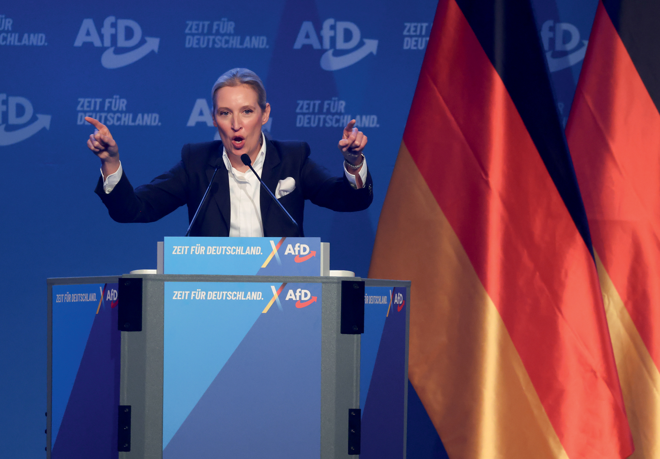 SURPRESA -&ensp;Weidel, da AfD: deporta&ccedil;&otilde;es em massa para fazer o pa&iacute;s crescer