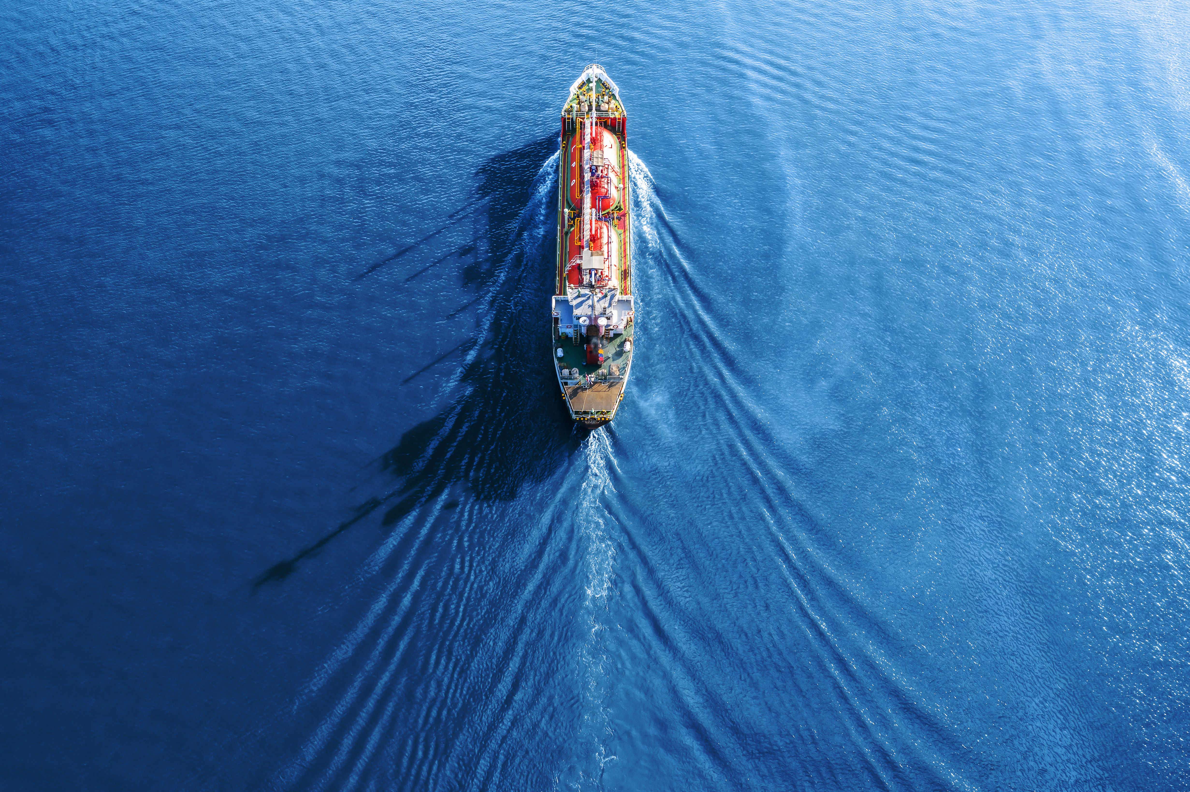 Tanker truck moving on the sea.