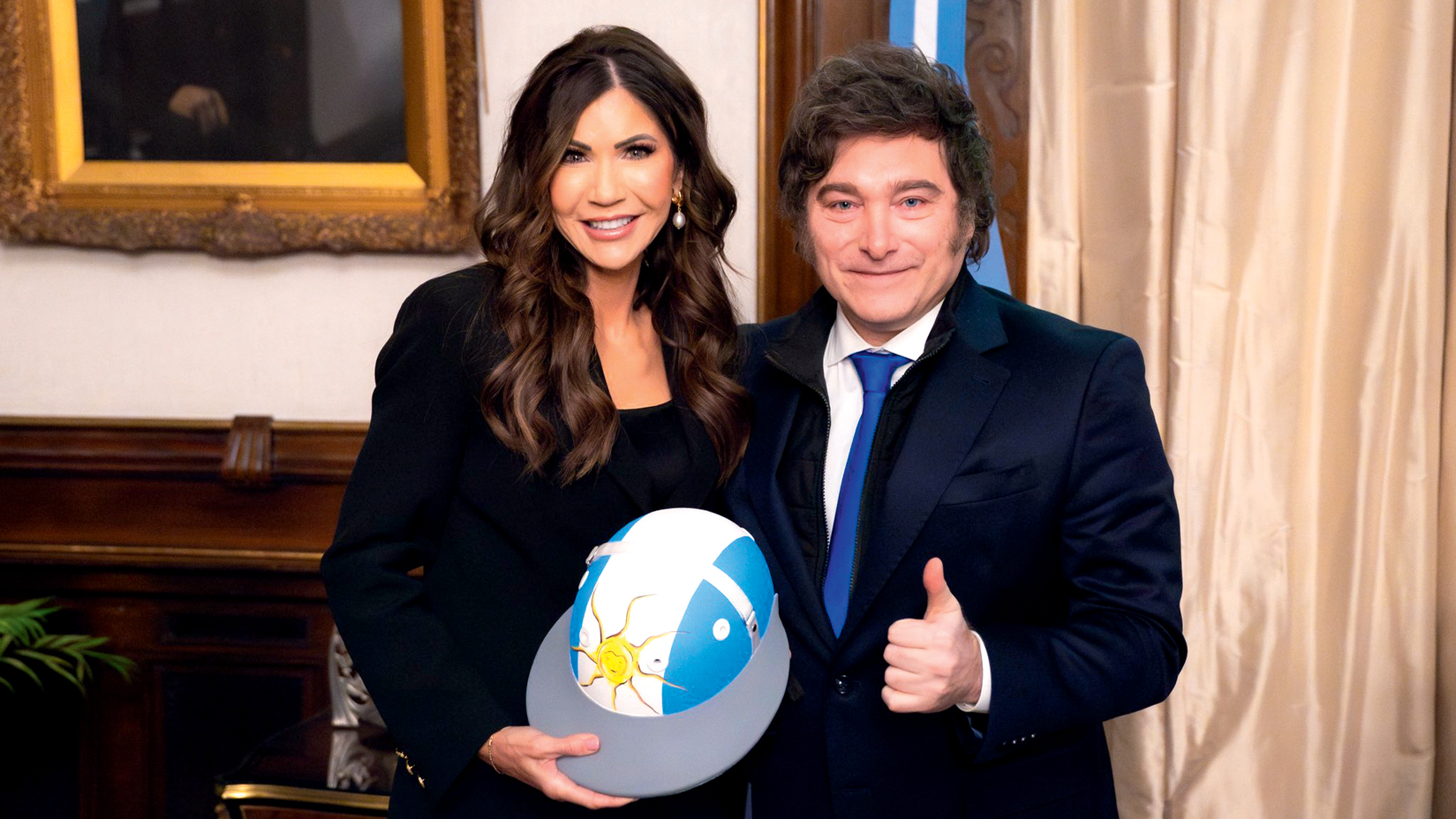 PARCERIA -&ensp;Com a secret&aacute;ria Kristi Noem: a rela&ccedil;&atilde;o com os EUA se estreita