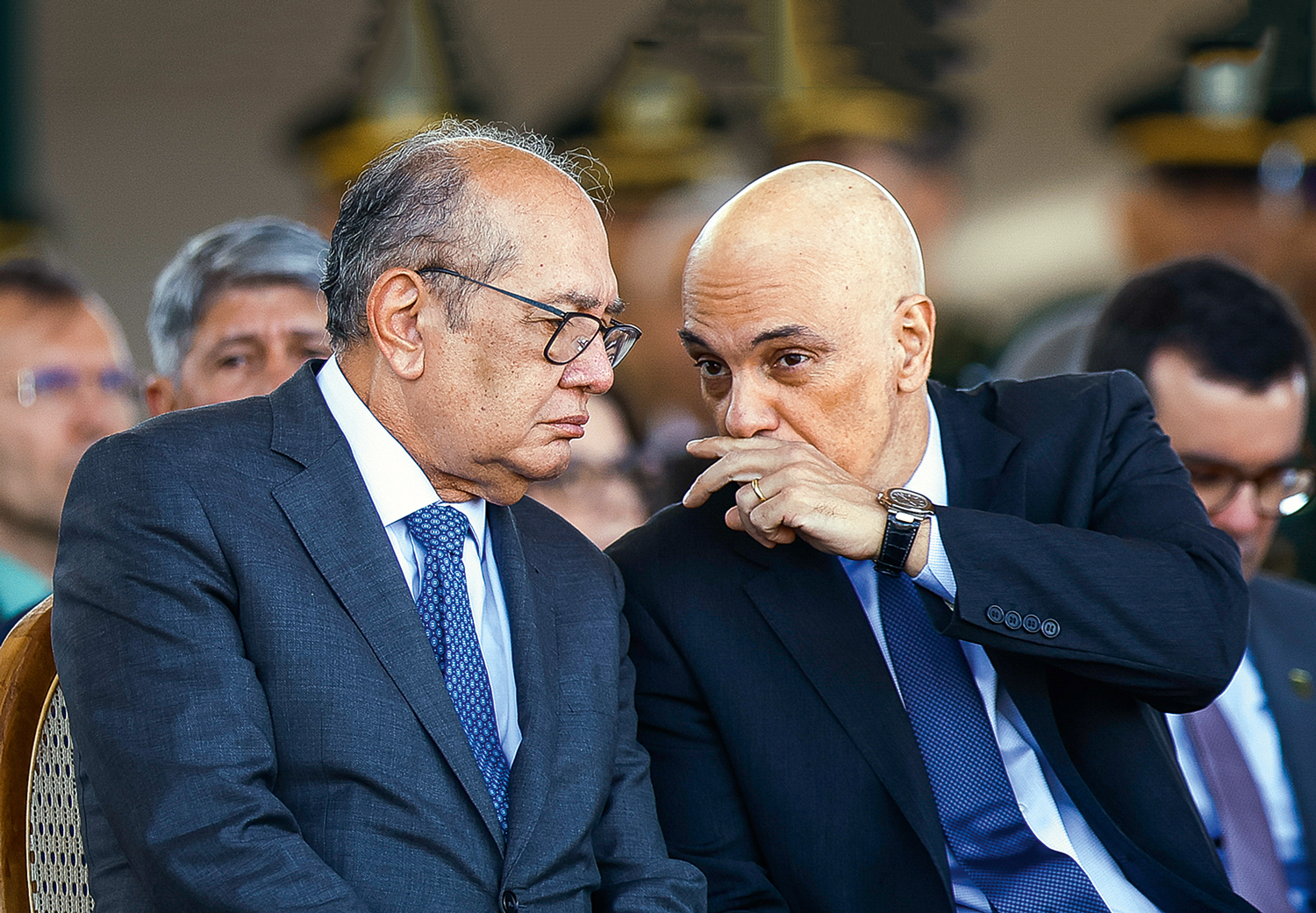 PRESS&Atilde;O -&ensp;Ministros Gilmar Mendes e Alexandre de Moraes: alvos preferenciais dos pedidos de impedimento