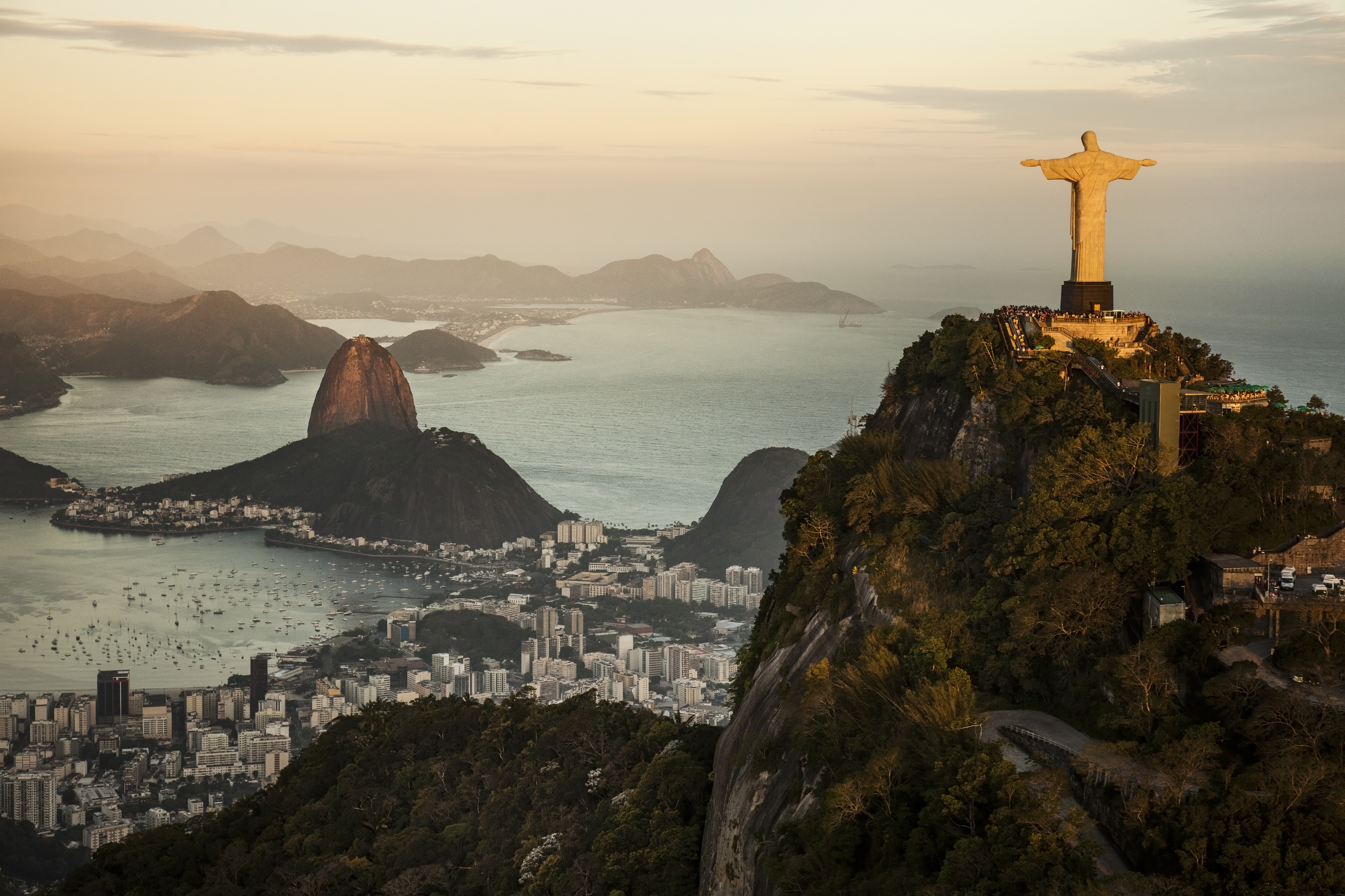 View of Rio de Janeiro at sunset