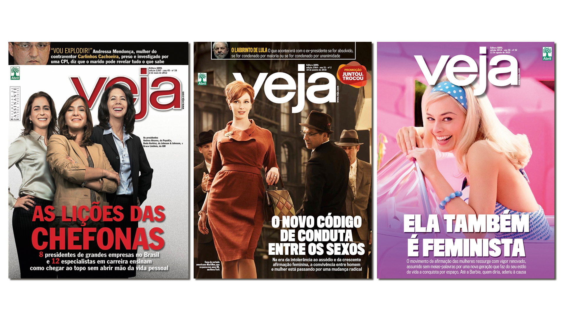 CONHECIMENTO -&ensp;Mulheres em capas de VEJA ao longo das d&eacute;cadas: informa&ccedil;&atilde;o contra o preconceito
