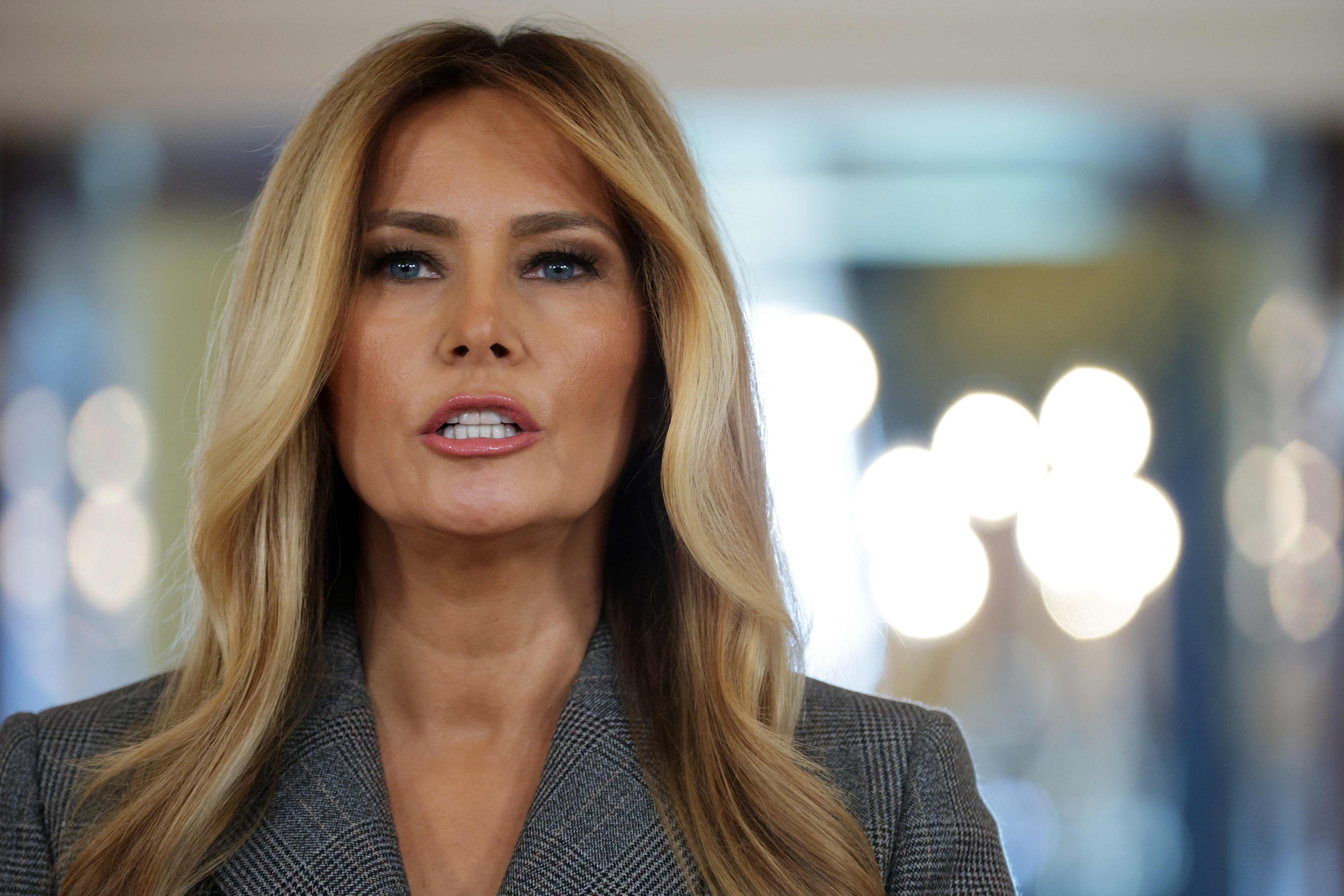 Melania Trump Delivers A Statement At The White House